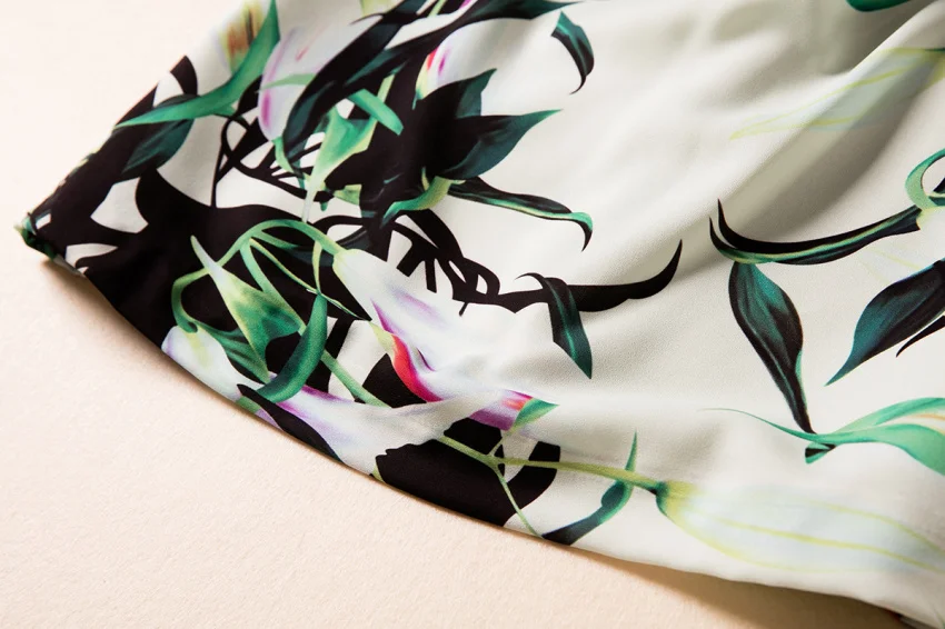 Новое платье-спагетти с принтом в виде листьев высококачественный 2017 новые