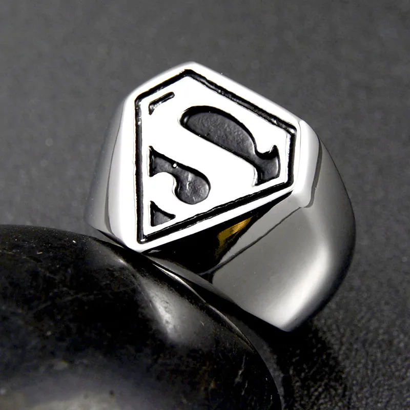 Высокое качество Панк Супермен Супер мощное кольцо миди из нержавеющей стали Signet
