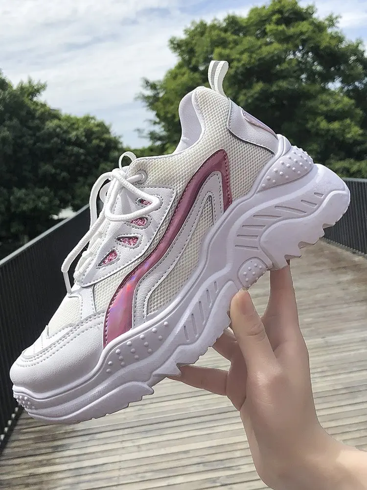 Mhysa Women Sneakers Fashion Casual Shoes Woman Comfortable Breathable Mesh Flats Female Platform vulcanized shoes T1092