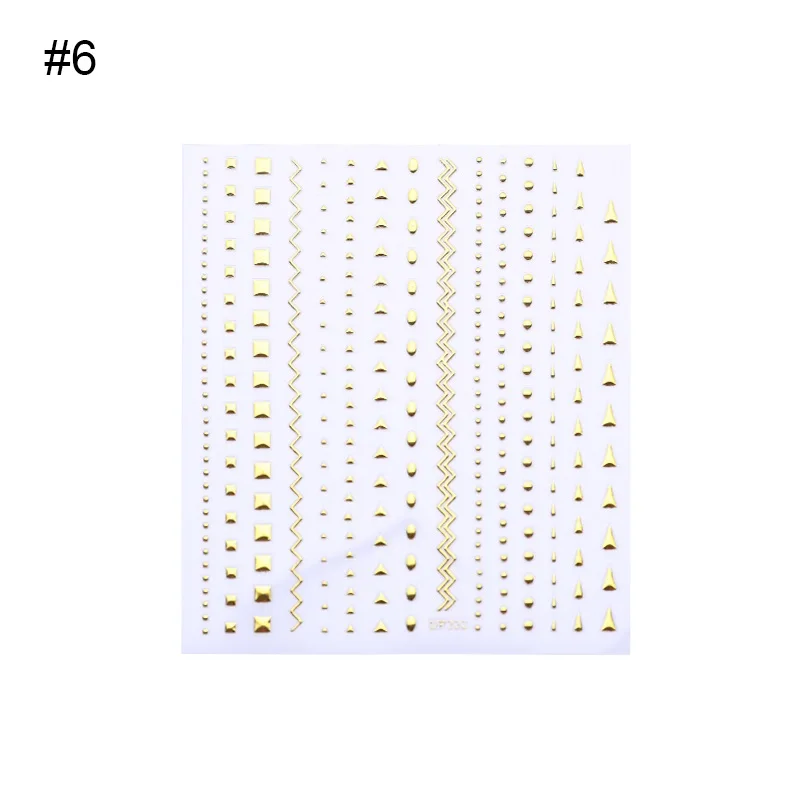 Pattern 6 1 лист 3D наклейки для ногтей Золотая Луна Звезда волнистая линия DIY переводные наклейки для украшения ногтей набор для маникюра - Цвет: Pattern 6