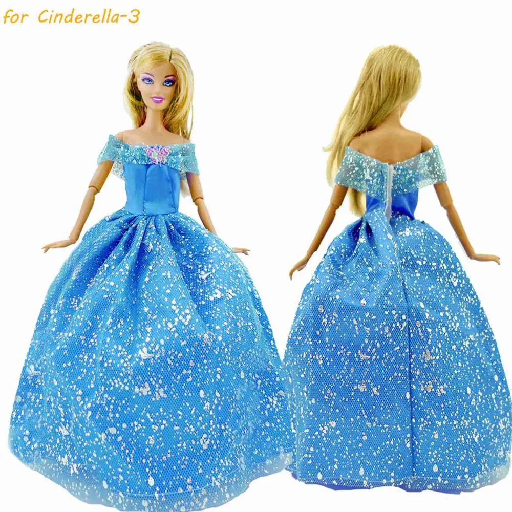for Cinderella-3 1x Косплей сказочные куклы аксессуары Классические Вечерние платья принцессы платье для куклы Барби одежда для детей милые игрушки - Цвет: for Cinderella-3