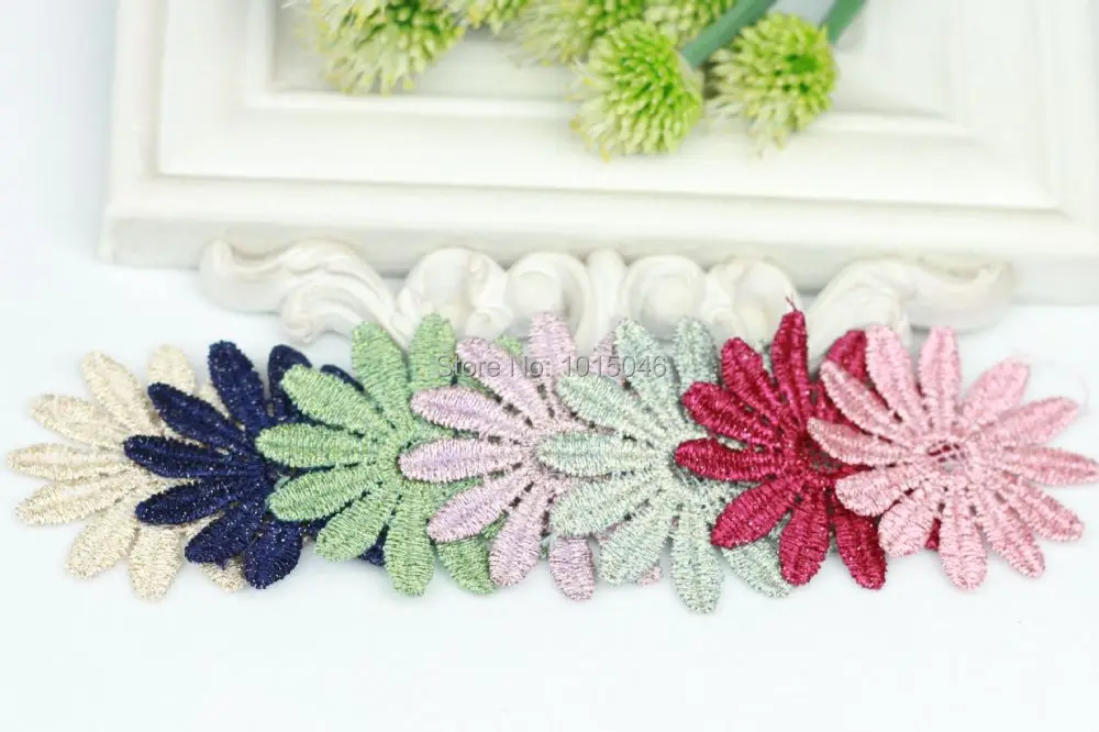 Бесплатная доставка 10 шт. золотые шелковые маленькие маргаритки кружевные