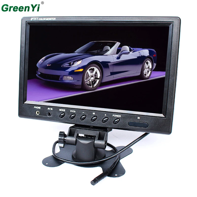 DC12V 9 дюймов подголовник TFT LCD HD дисплей Автомобильный монитор с BNC/AV входом для