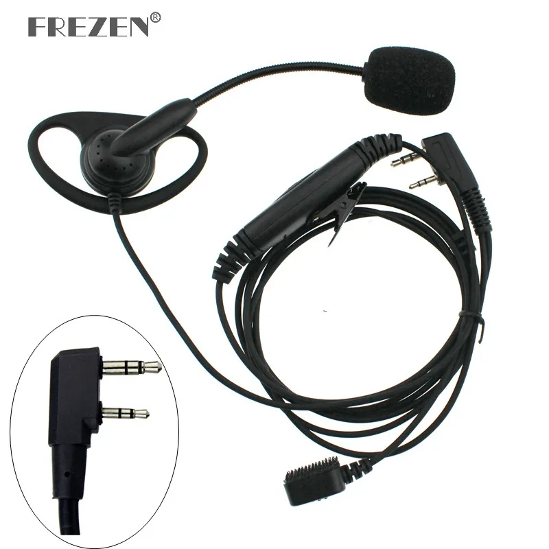 K Plug Walkie Talkie Headset D-type Finger Ear Stick Double PTT Headphone Tactical Earpiece for Baofeng UV-5R Kenwood TK-3107