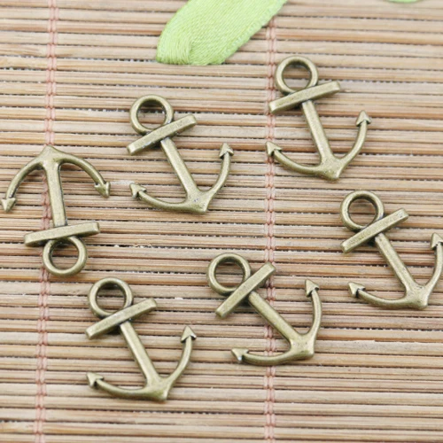 

60pcs antiqued bronze color simple anchor design charms EF2428