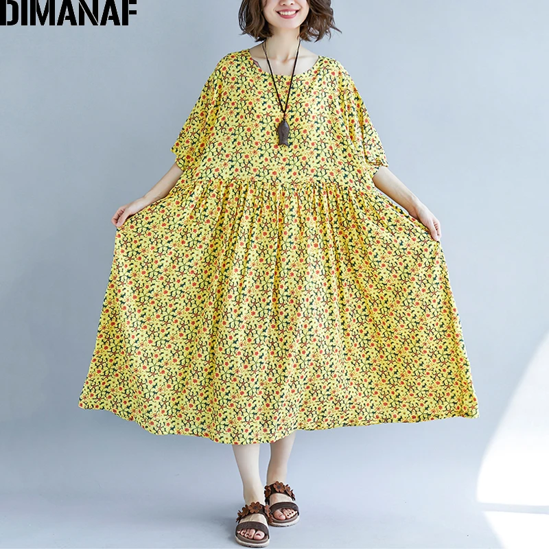 DIMANAF женское летнее платье больших размеров Femme женский элегантный сарафан