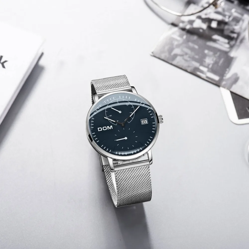 DOM мужские часы Топ люксовый бренд водонепроницаемые повседневные наручные Авто