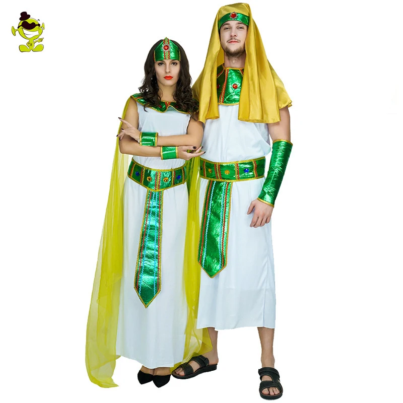 

Ancient Egypt Egyptian Pharaoh Empress Cleopatra Queen Priest Costume Cosplay Clothing for Women And Man Party Dress