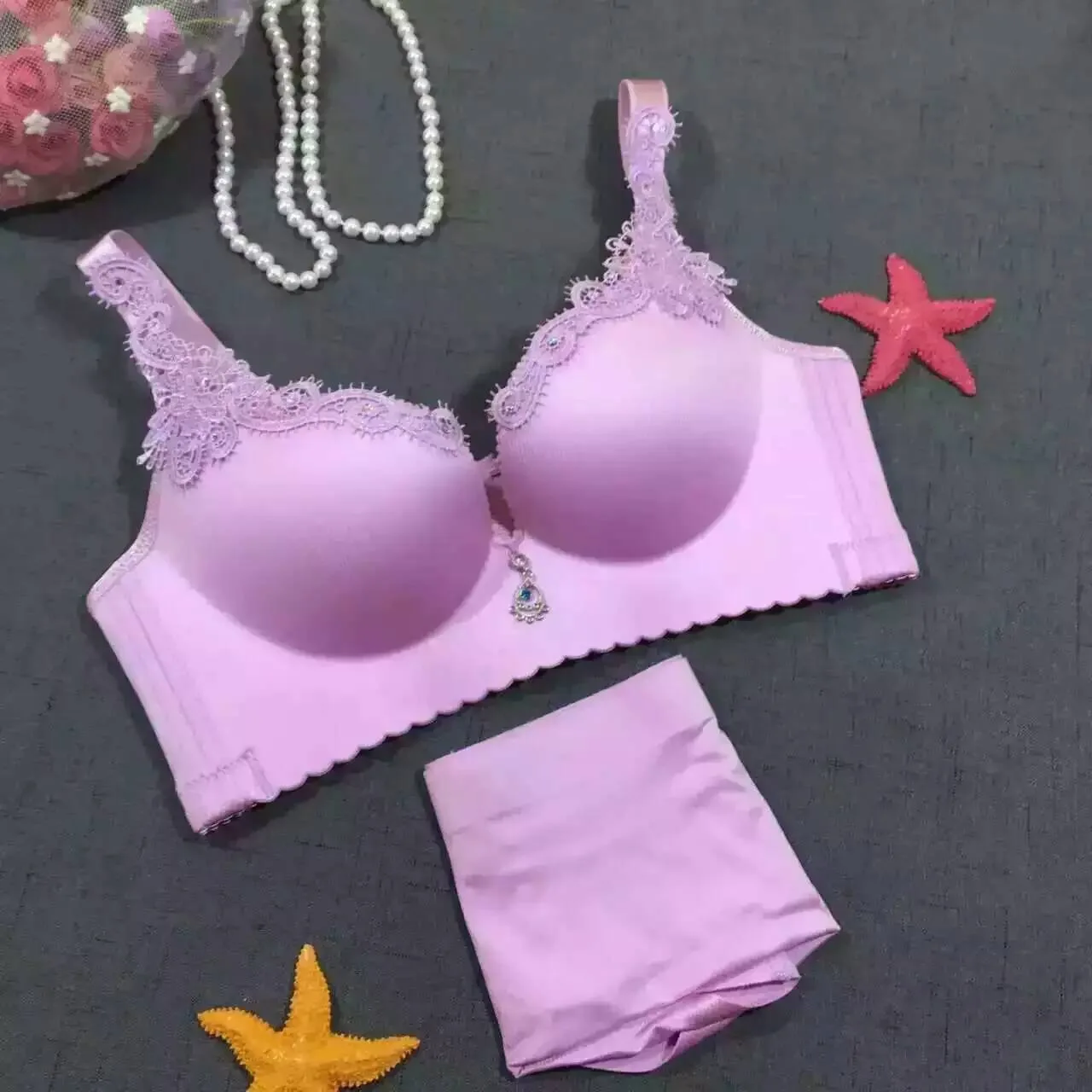 Для женщин бюстгальтер и Трусики для комплект тонкие бесшовные Нижнее Бельё