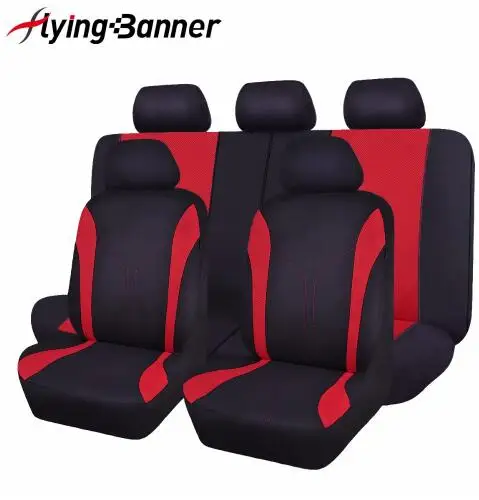 FlyingBanner, зеленый, красный, фиолетовый, розовый цвет, чехол для автокресла, универсальный чехол из дышащей сетки+ чехлы для сидений из сэндвич-ткани - Название цвета: red