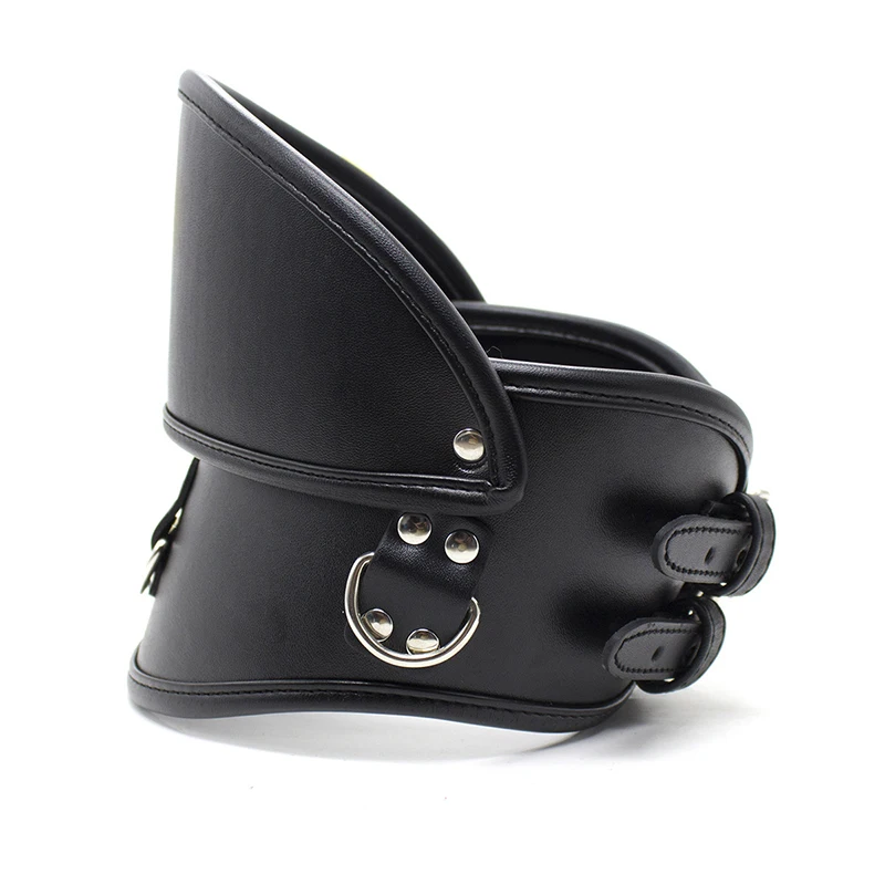 Ошейник из искусственной кожи с тянущимся кольцом регулируемый запирающийся