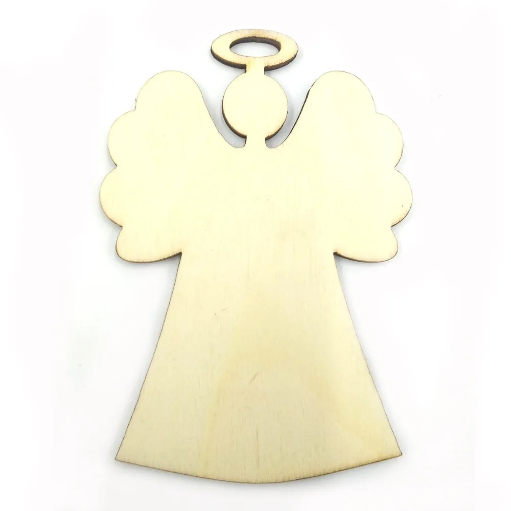 10pcs 85*59cm Unfinished Unpaid Wood Angel Rustic Tags Christmas Decor Gift Hanging Tree Wedding Decoration | Дом и сад