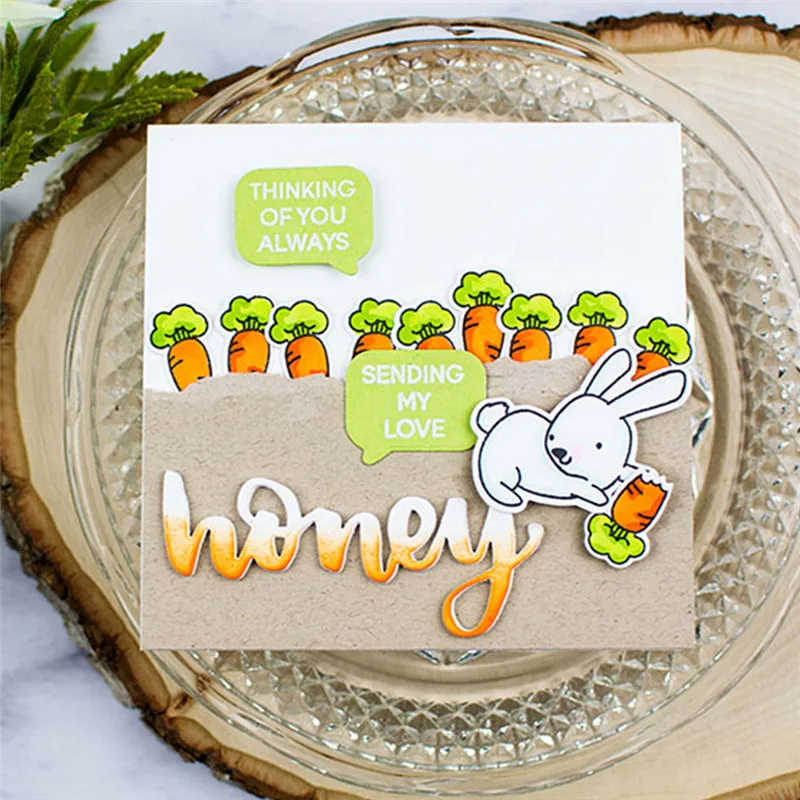 GJCrafts кролик ясно штампы и штамповка умирает для изготовление скрапбукинга
