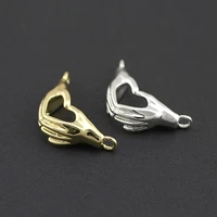 21126mm champagne gold and 925silver color plated brass hand charms pendants high quality for diy jewelry making necklace