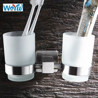 weyuu toothbrush toothpaste cup holders sus304 stainless steel glass tumbler wall mounted bathroom accessories wire drawing