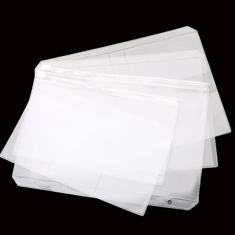 A5 / A6PVC блокнот с отрывными листами мешок застежкой молнией 6 отверстия связующего