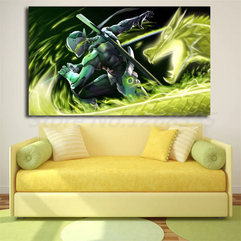 Genji Dragon Overwatchs игра Искусство Холст Картина печать для гостиной домашний декор