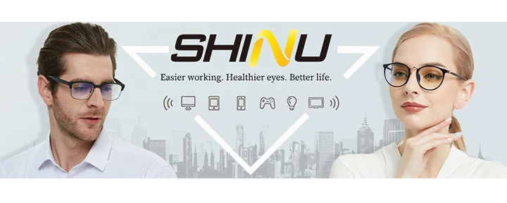 SHINU анти голубой свет компьютерные очки Классическая Металлическая Рамка очки для игр анти усталость очки женские, мужские Оптические очки