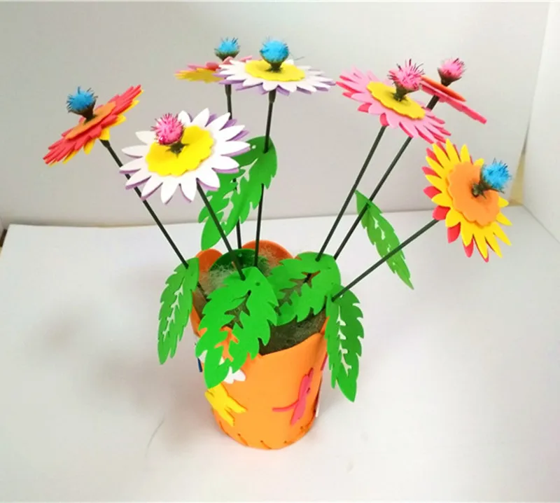 Happyxuan ручной EVA цветочный горшок Игрушка Дети DIY Craft Наборы Творческий детский сад