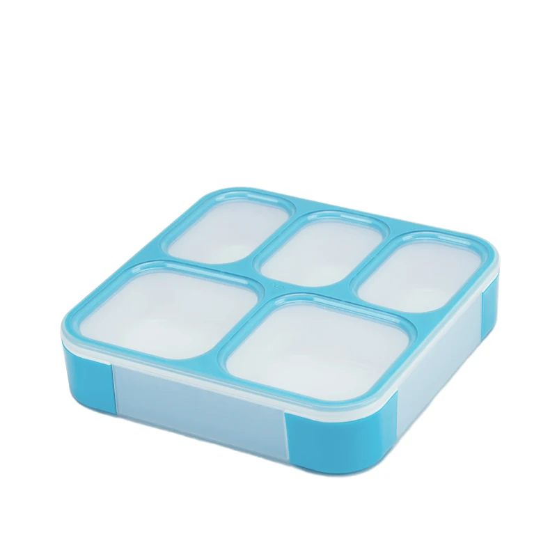 Blue 5compartment Baispo 1200 мл, разогреваемый Ланч-бокс для детей без BPA, контейнер для хранения продуктов с отделениями, герметичный Бенто-бокс - Цвет: Blue 5compartment