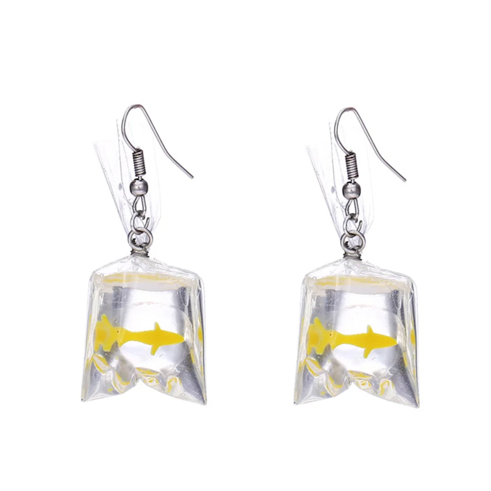 ZVZO прозрачная сумка золотая рыбка висячие серьги Shellhard Bijoux Femme букле d'oreille