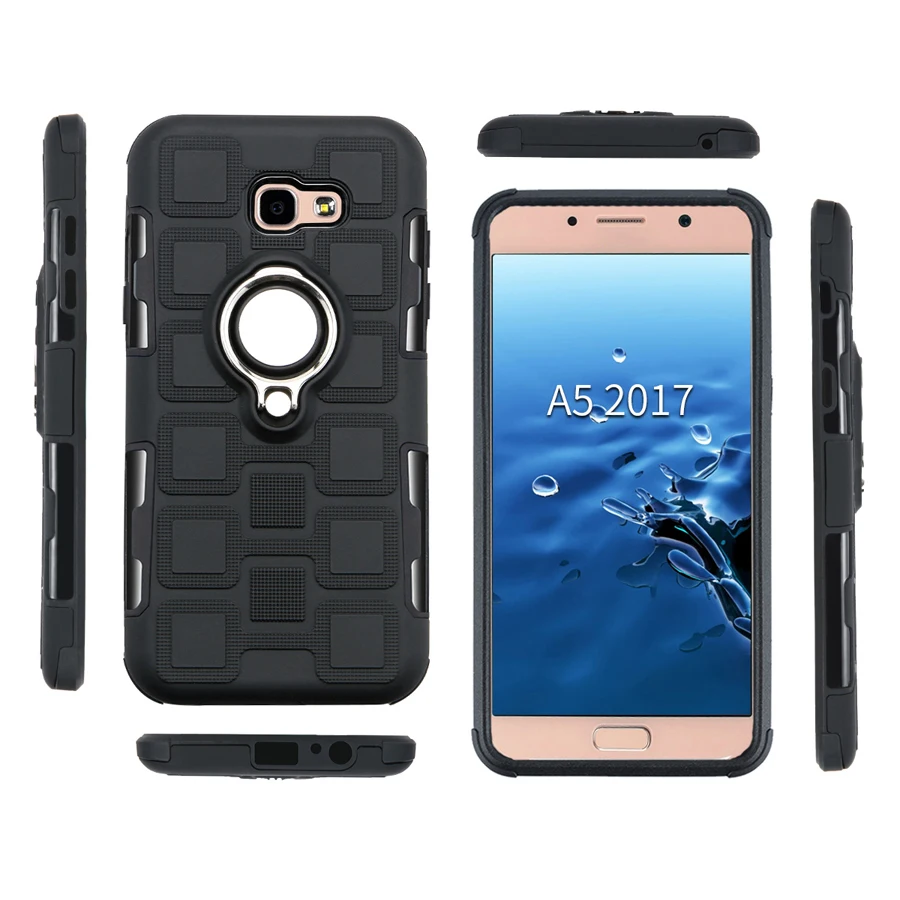 Cover For Samsung Galaxy A5 2017 Silicone Shockproof Phone Case A520F Armor Back Ring Stand Hard |