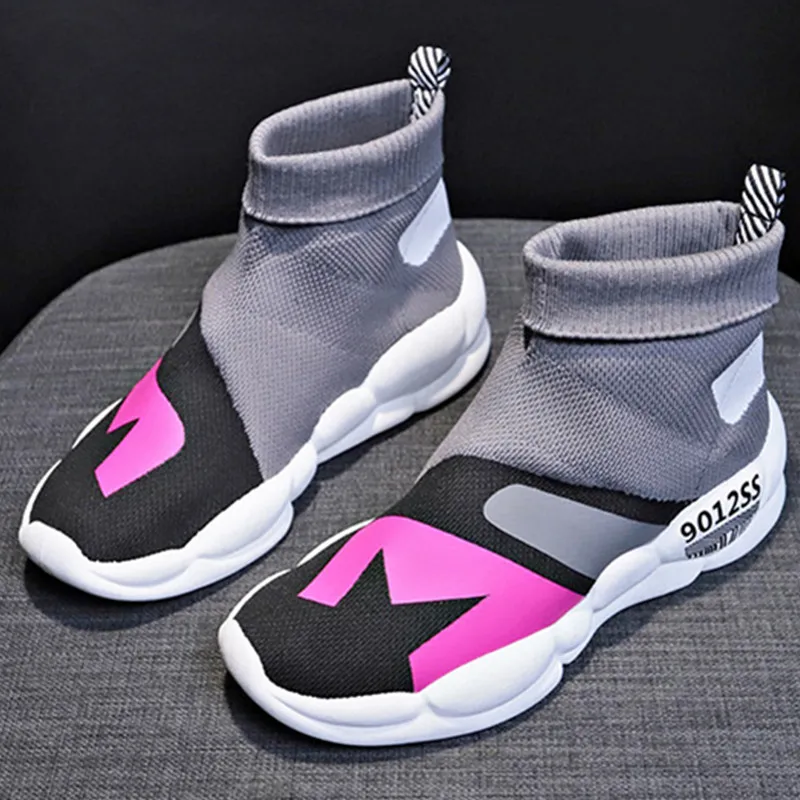 Женская обувь на плоской подошве трикотажное платье без шнуровки платформе