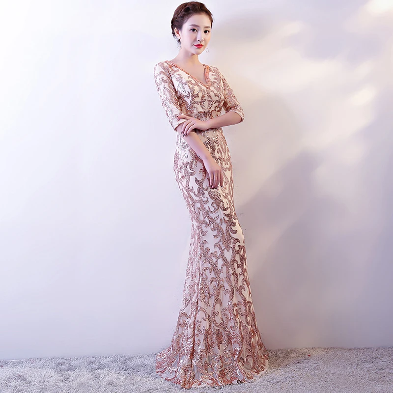 Вечернее вечернее Ципао для невесты традиционный китайский женский сексуальный