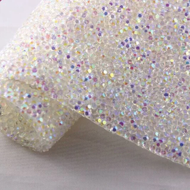 BlingBling горный хрусталь самоклеющиеся лист или исправления к ткани со стразами Decor рулона сетки для Одежда для свадьбы белый AB стразы для рукоделия - Цвет: AB color