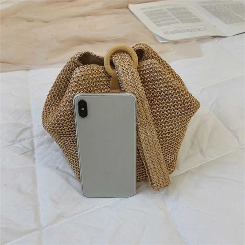 Женская сумка мессенджер однотонная с открытым плетением|Сумки ручками| |