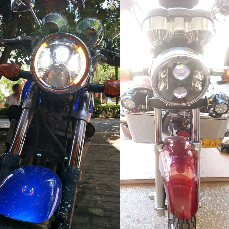 

7 Inch Plastic LED Headlight Shell Housing Bucket for Softail Slim Roadstar 1700 Cross Bones FLSTSB CB400 CB1300 CB250 SV650