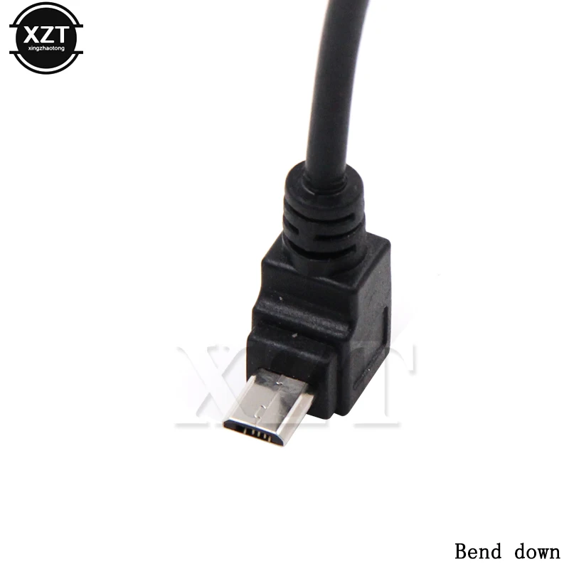 Кабель адаптер Micro USB 2 0 Male Female OTG для флеш накопителя 10 см 90 градусов под прямым