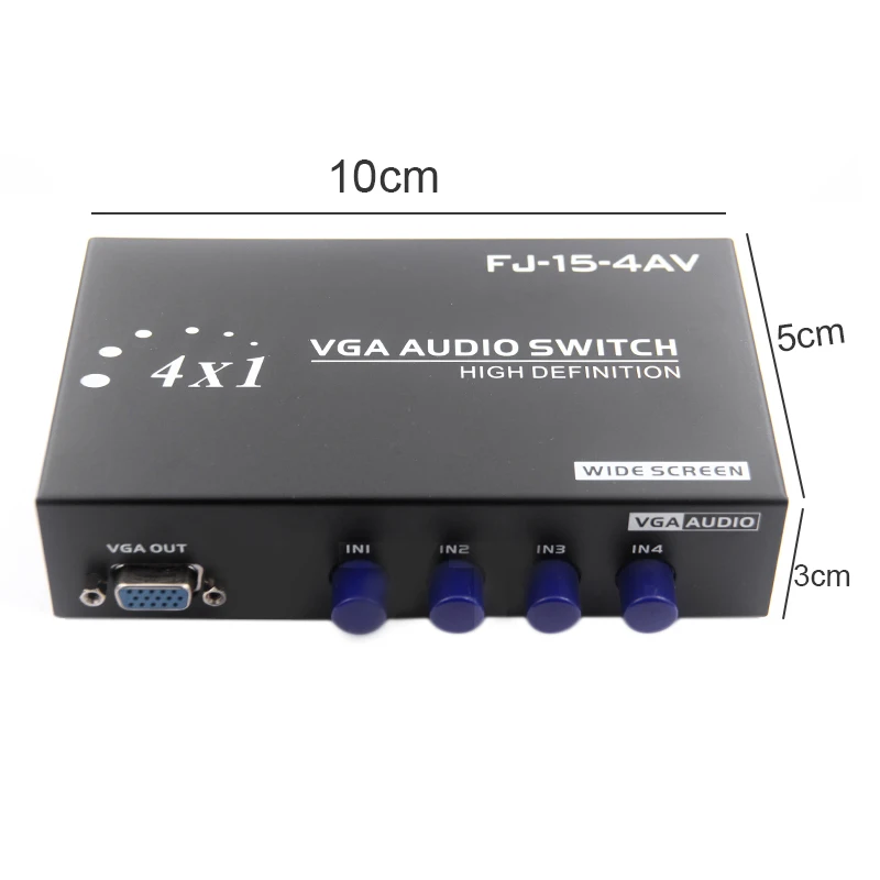 4 порта аудио + Vga распределительный переключатель коробка широкий экран ключ