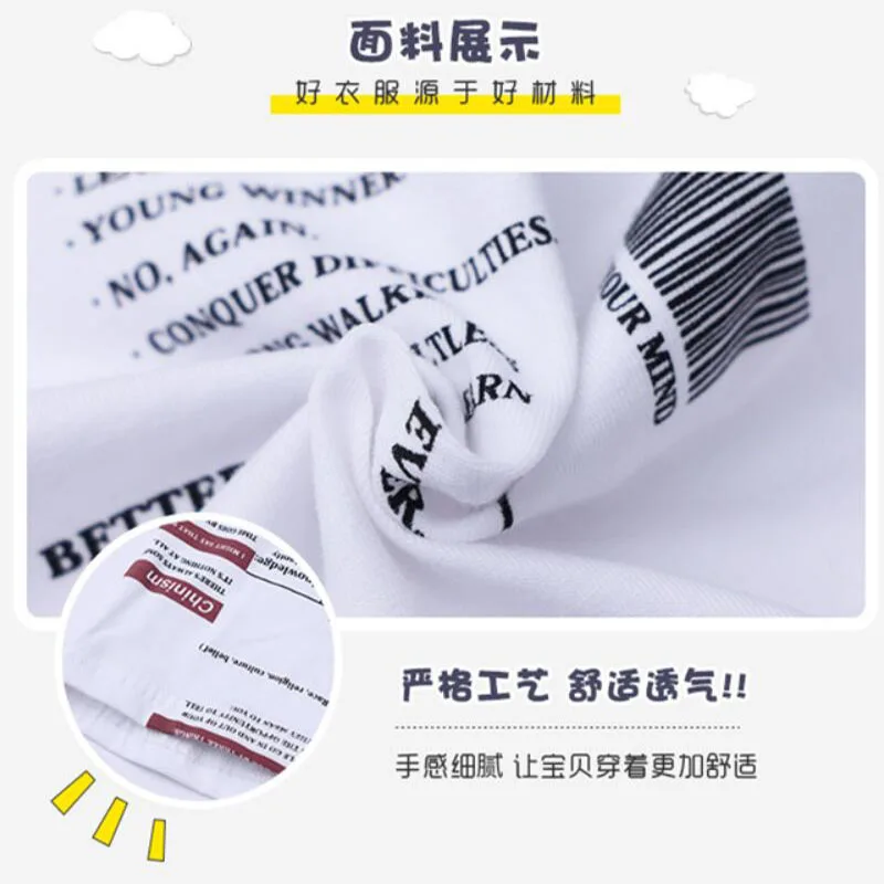 Boys summer clothes sets kids letter t-shirt baby boys cotton O-neck short sleeve shirt 3-11T children tops+pants jeans |