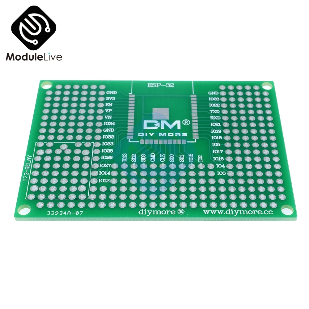 Двухсторонняя макетная плата для Arduino 5x7 см 50x70 мм реле ESP8266 Wi Fi ESP 12E ESP32