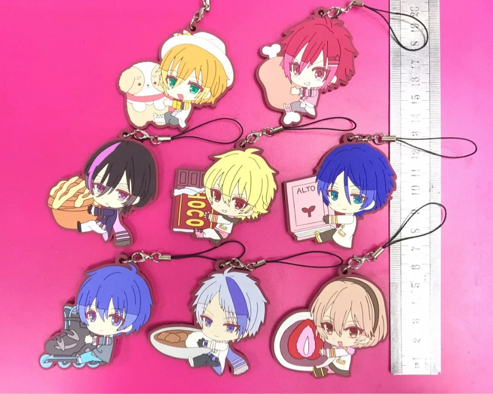 8pcs/lot Original Japanese anime figure MARGINAL#4 rubber Silicone sweet smell mobile phone charms/key chain/strap D047 | Украшения и