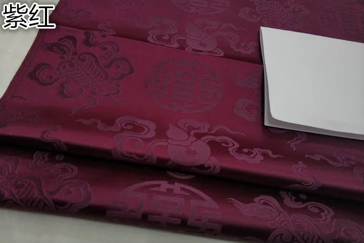 1meter purple red CF596 красный/золотой/Кофе/Brozen/черный/синий китайский Стиль парча жаккардовые шелковые ткани китайские свадебные пара Одежда Ткани - Цвет: 1meter purple red