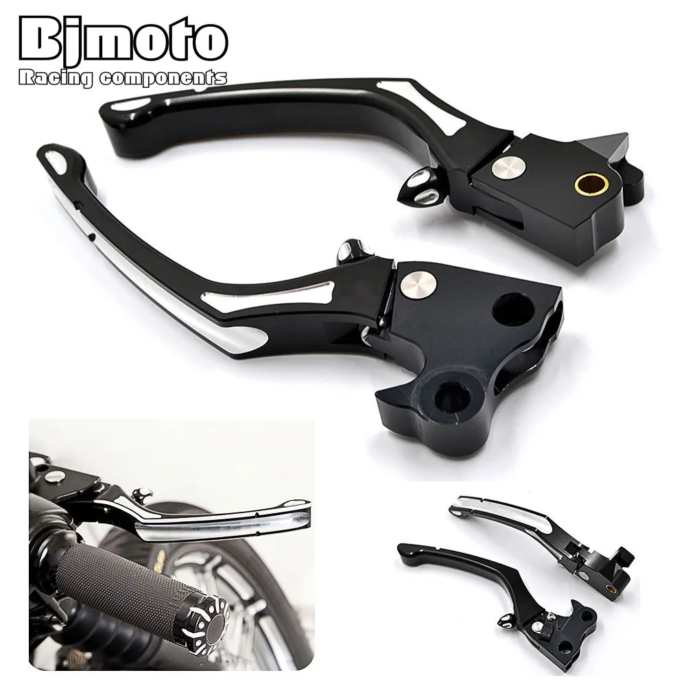 Bjmoto пара алюминиевых CNC мотоциклетных регулируемых тормозных рычагов сцепления