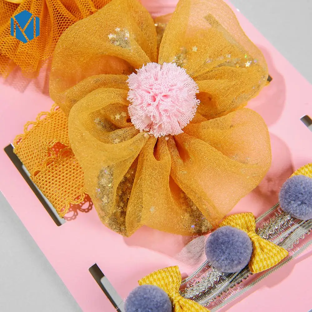 3 шт./компл. детские повязки для Девочек Кролик тюрбан с цветком новорожденных