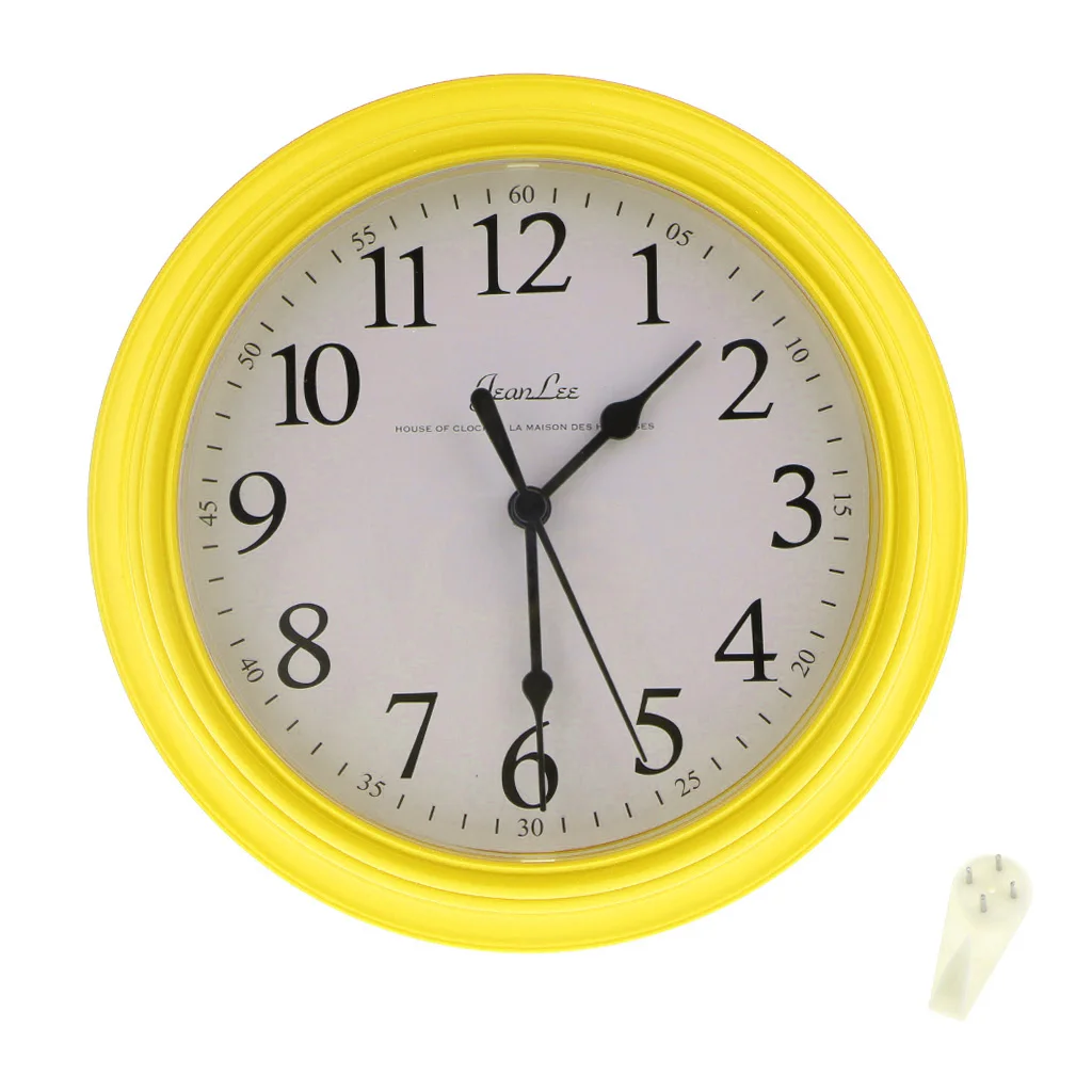 Yellow 9 inch Классические кварцевые настенные часы без тиканья бесшумные часы для дома/кухни/офиса/школы, Легко читаемые - Цвет: Yellow 9 inch