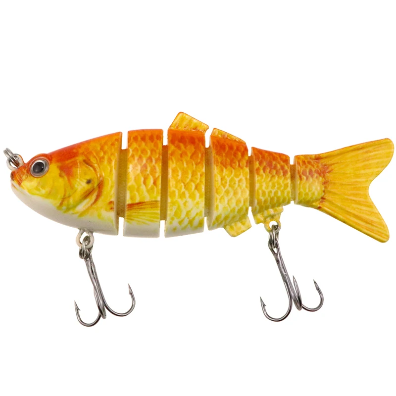 

ACEXPNM Fishing Bass Lure Multi Jointed Artificial Bait Segment Lifelike Trout Swimbait Hard Crankbait With 6# Treble Hooks