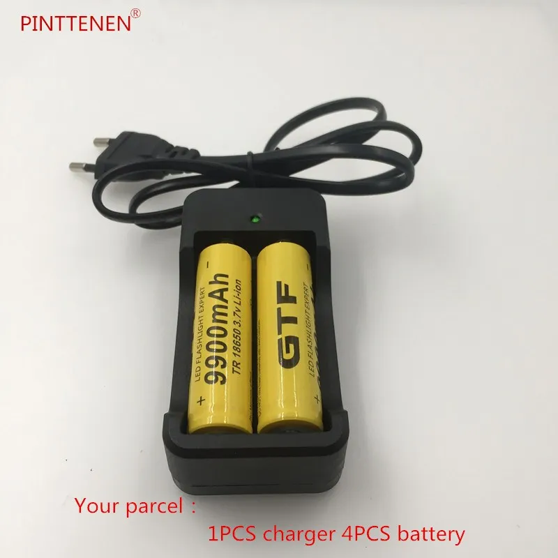 2pcs 2 пьезы Nuevo 18650 batera de 3,7 V 9900 mAh recargable batera LiIon con cargador para linterna de Led, batera de LiT+ cargado - Цвет: 2pcs