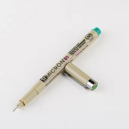 Green 1pc Набор ручек Sakura Pigma Micron 01 с тонкой линией 0,25 мм, 8 цветов на выбор, товары для рукоделия - Цвет: Green 1pc