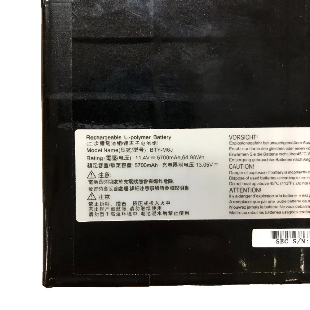 11 4 V 64.98wh/5700 мА/ч BTY M6J новый оригинальный Батарея для MSI GS63VR GS73VR 6RF 001US BP 16K1 31 9N793J200