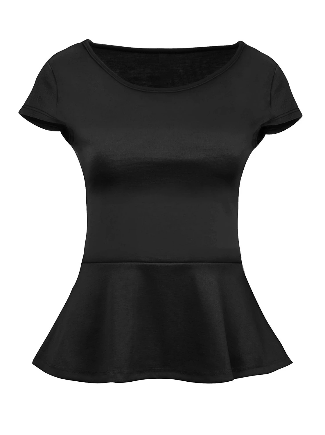 Customize Short Sleeve Womens Peplum Shirt Reg and Plus Size Ruffles Top | Женская одежда