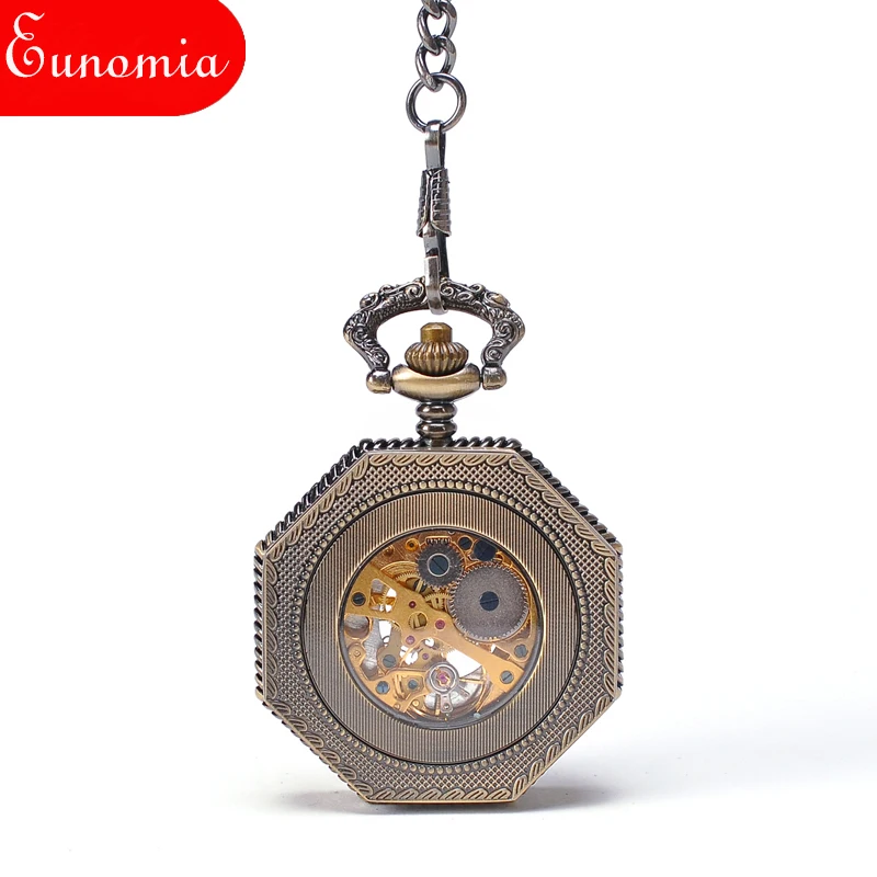 Шестигранные бронзовые римские цифры цепочка для ключей ожерелье Механические