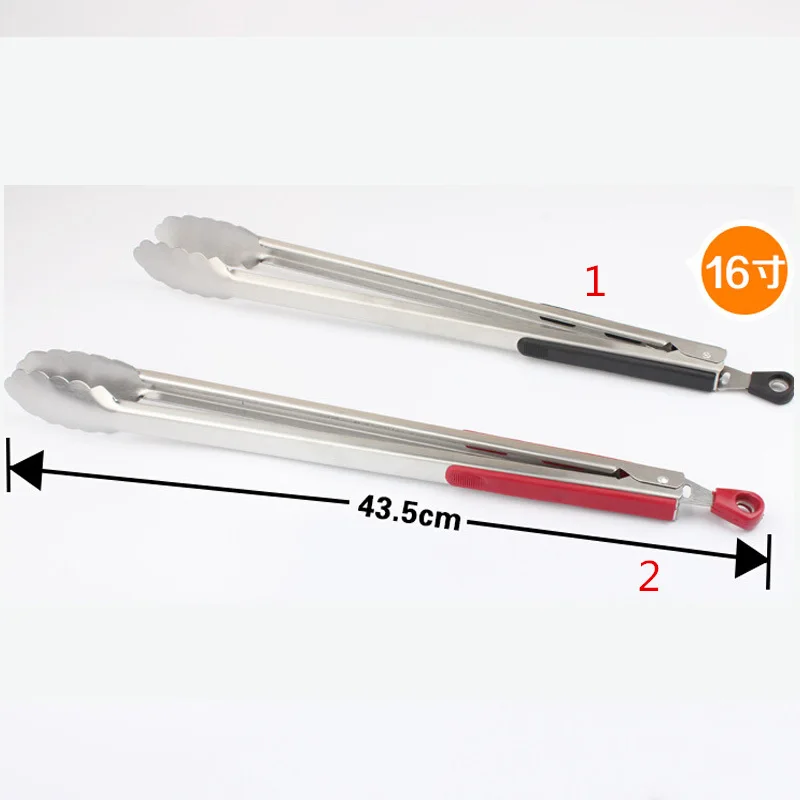 Горячие 16 ''щипцы для пищи из нержавеющей стали Длинные кухонные щипцы барбекю