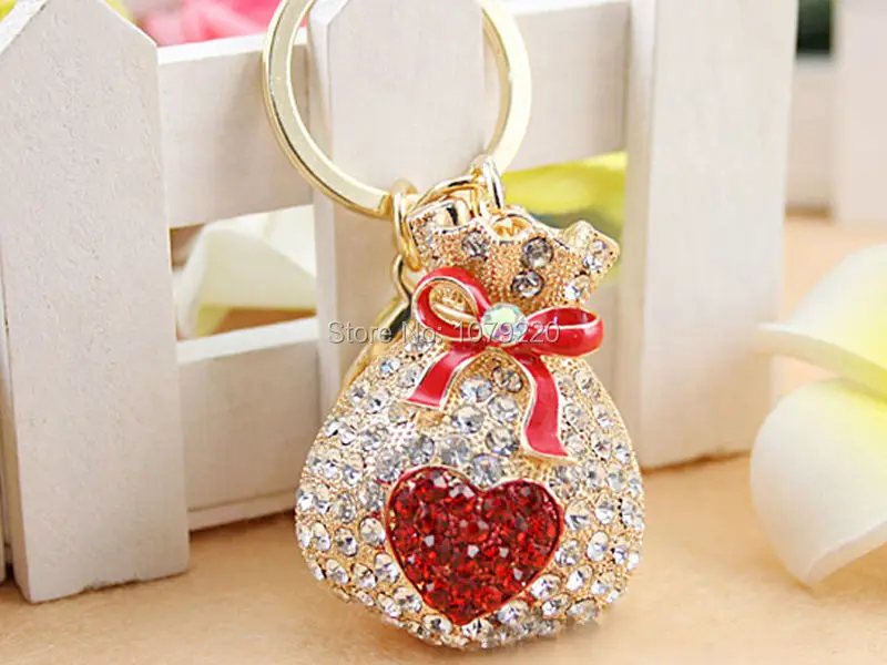 Любовь кошелек автомобиля брелок милые Стразы Кристалл Подвеска в виде ключа