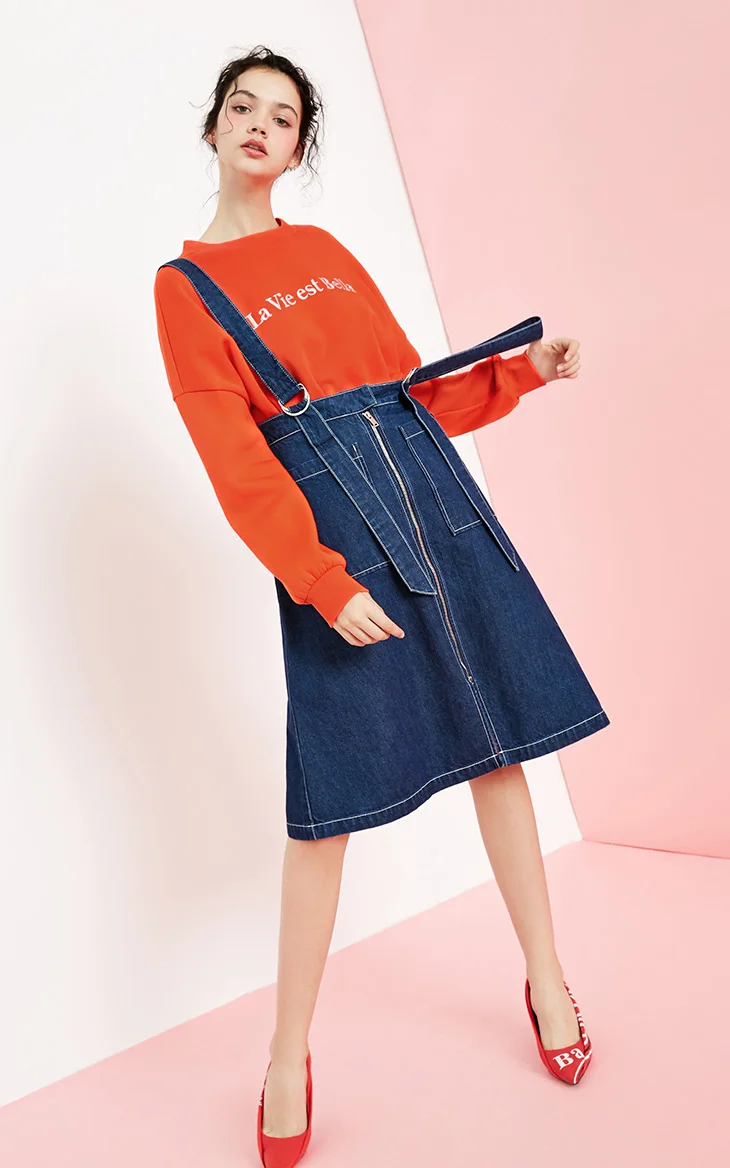 Vero Moda свитшот Женская Ins стиль круглый вырез с заниженным плечом Досуг свободная толстовка с капюшоном | 318433511