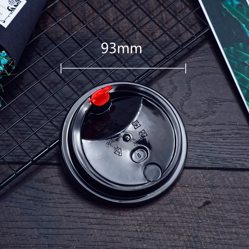 only lid 50 шт 93 калибра прозрачный одноразовый толстый пластиковый стаканчик креативный u-образный милый 500 мл холодный напиток сок, кофе чай кружки с крышками - Цвет: only lid